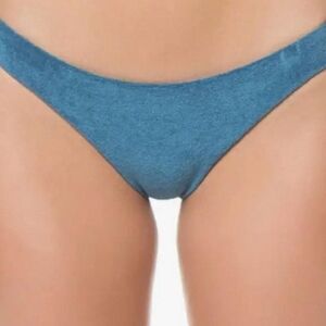 Mara Hoffman Blue Terry Bikini Bottom L NWT